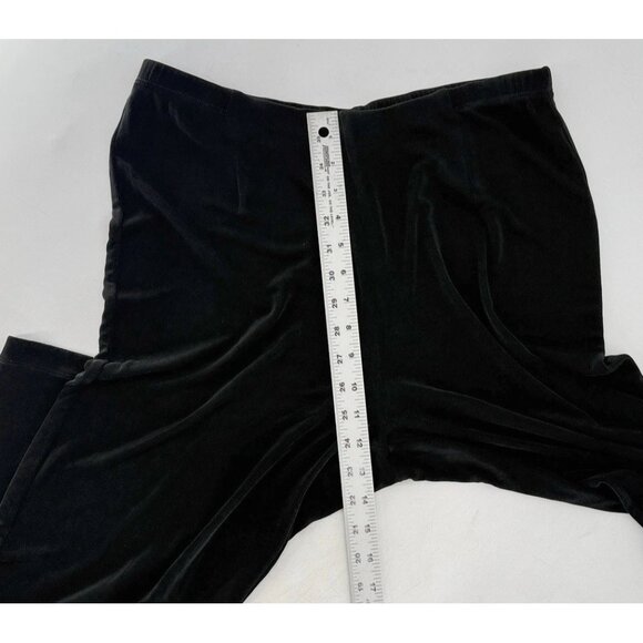 Chico’s Black Pull On Cropped Slinky Acetate Wide Leg Pants Sz 3 Boho USA - Picture 5 of 9